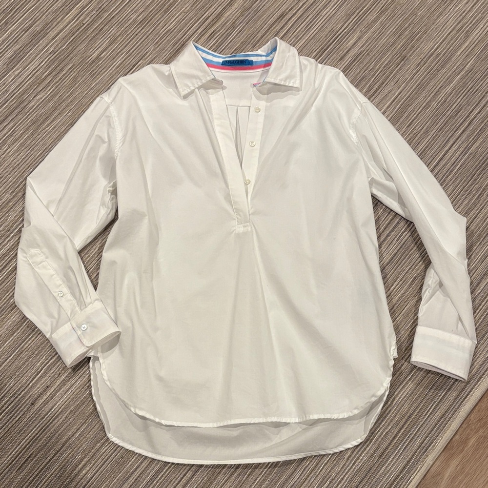 J. McLaughlin White Button-Up Shirt